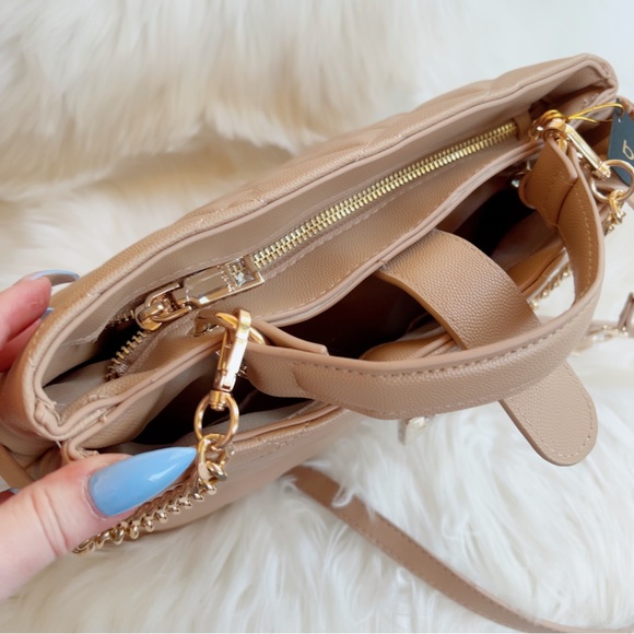 Bebe bag top handle crossbody Lyla beige tan quilted caviar - Picture 10 of 11